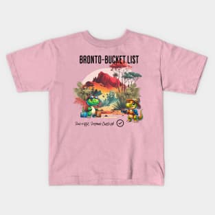 Bronto-bucket list: Dino-riffic Dreams Checked Kids T-Shirt